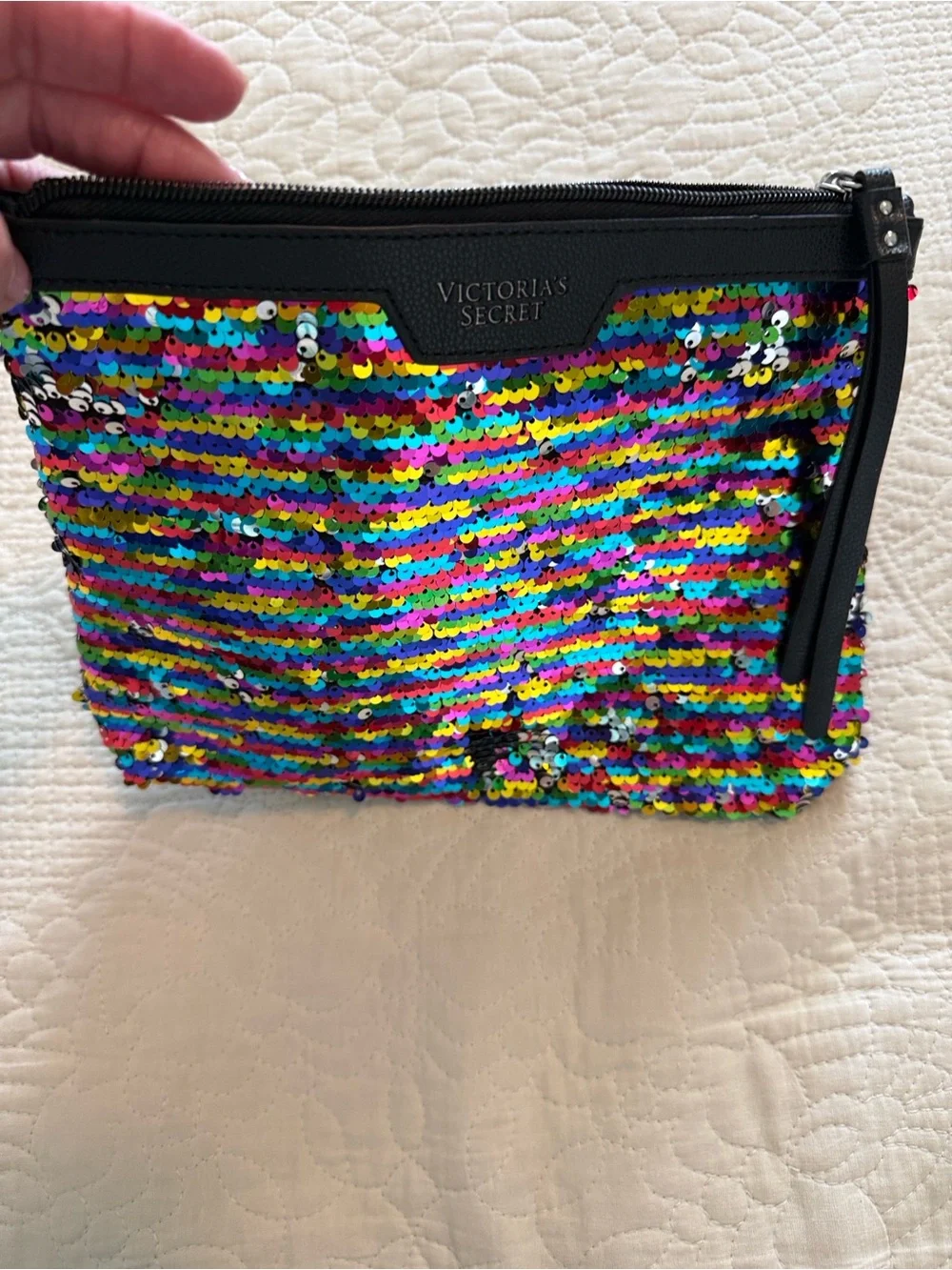 Rainbow Pride Sequin cosmetic bag Clutch victoria’s Secret festival parade Y2K
